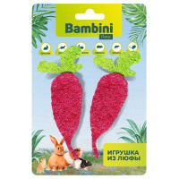 Bambini Pets Игрушка для грызунов Редиски из люфы 2 шт, 13*2*19см