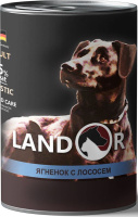 Landor Adult Dog Lamb&Salmon влажный корм для взрослых собак всех пород, Ягненок и лосось 