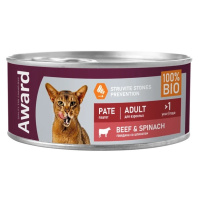Award Влажный корм для взрослых кошек, Паштет из говядины со шпинатом