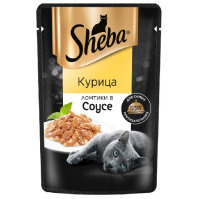Sheba 75г пауч Влажный корм для взрослых кошек Ломтики Курица в соусе