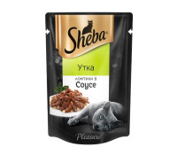 Sheba 85г пауч Pleasure Влажный корм для взрослых кошек Ломтики Утка (соус)