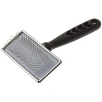 Hello Pet DeLight Пуходерка металлическая с пластмассовой черной ручкой, средняя (168112М)