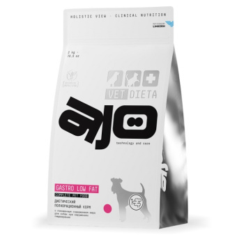 AJO 800г Vet Dieta Gastro Low Fat сух.диет.корм д/соб с пониж.содер.жира при наруш.пищ