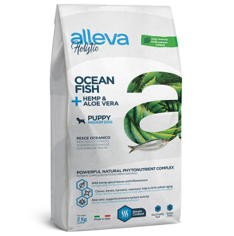 Alleva Holistic Dog 800г Cухой беззерновой корм для щенков средних пород Океаническая рыба