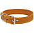 ZooM Ошейник кожаный ЕСО Боттега простроченный, натуральная кожа, тиснение, янтарь, 3*обхват 45-55см