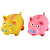Wogy Игрушка-пищалка для собак Свинка латекс, 12,2*7,5см (в ассортименте)